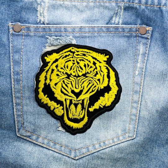 Gwen Studios Black & Yellow 4" Tiger Iron-On Patch